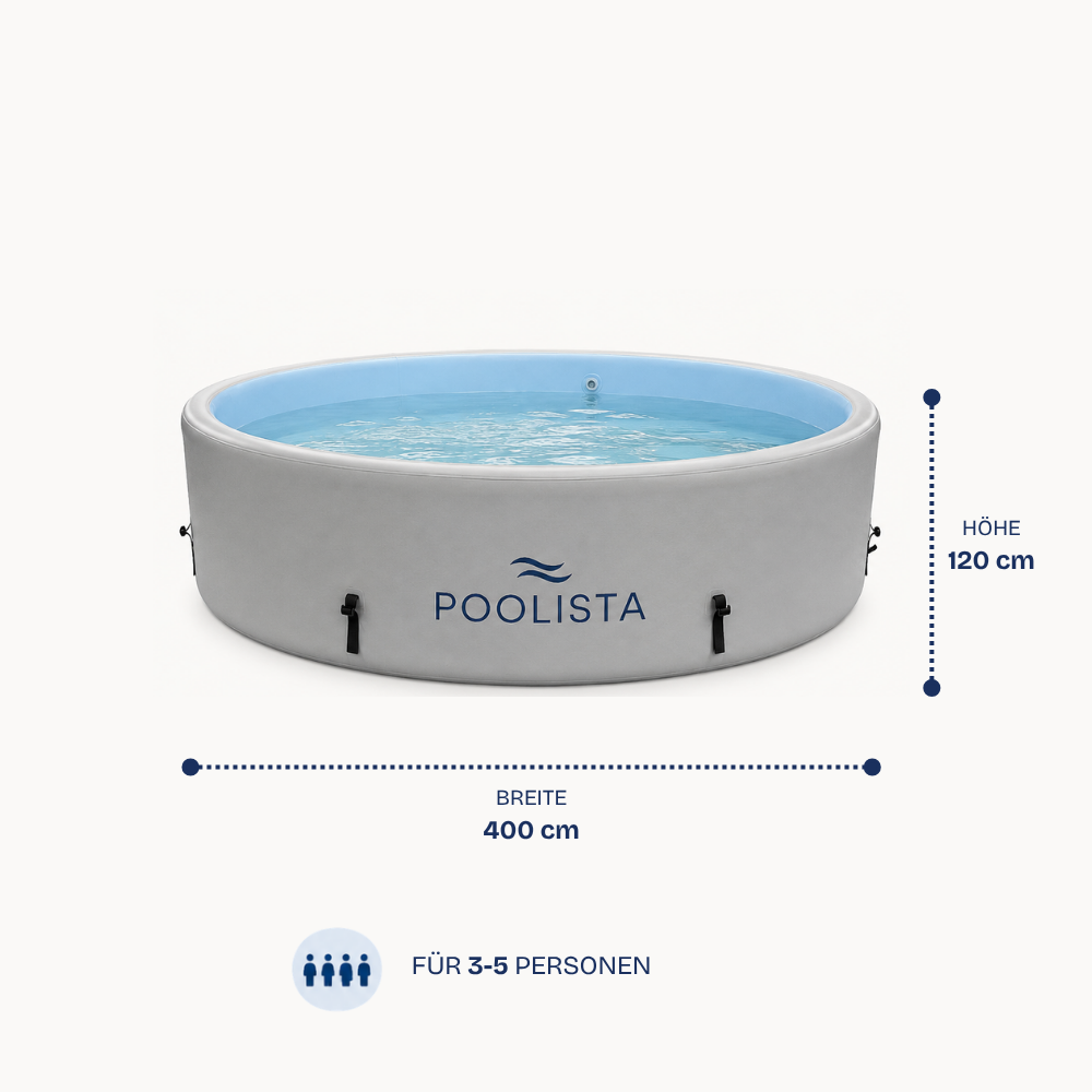 POOLISTA Comfort Set</br>Aufblasbarer Drop-Stitch Pool – rund Ø 400 x 120 cm