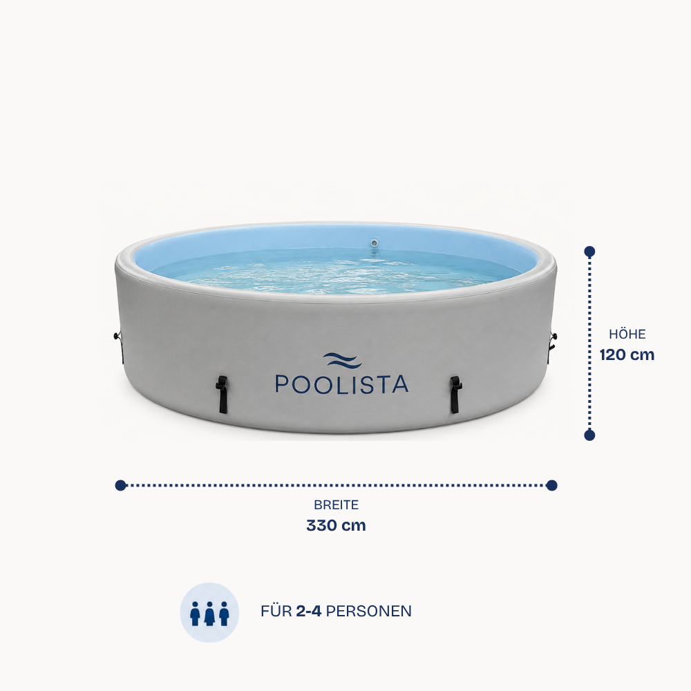 POOLISTA Family Set</br>Aufblasbarer Drop-Stitch Pool – rund Ø 330 x 120 cm