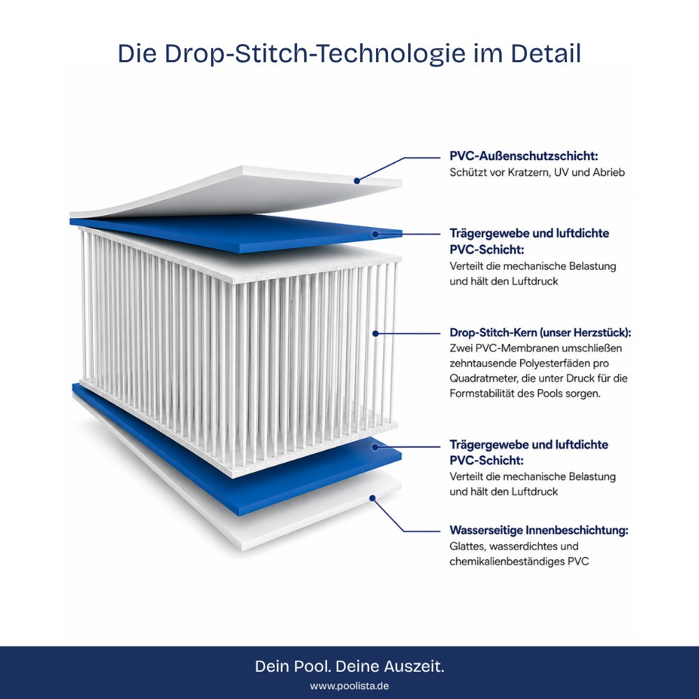 POOLISTA Compact</br>Aufblasbarer Drop-Stitch Pool – rund Ø 300 x 100 cm