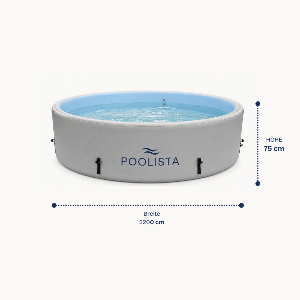 POOLISTA Small</br>Aufblasbarer Drop-Stitch Pool – rund Ø 220 x 75 cm